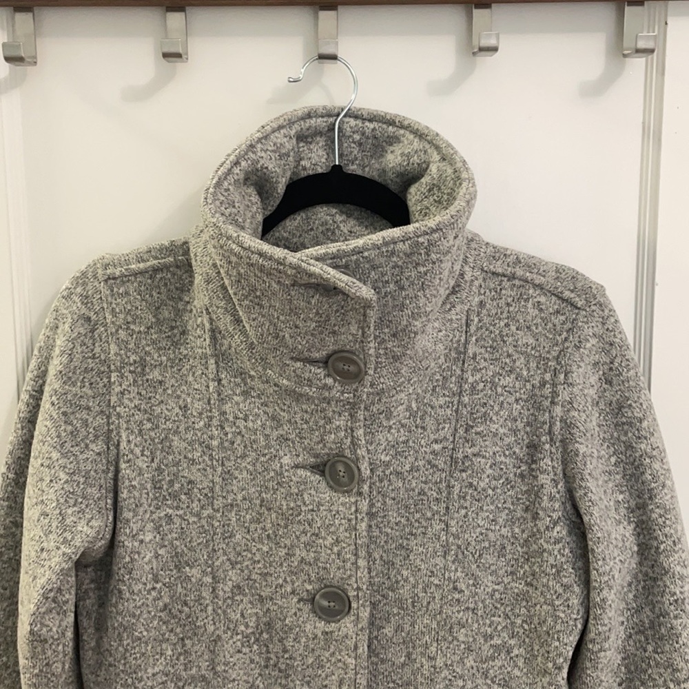 Beautiful Long Knit Gray Patagonia Coat Excellent Condition